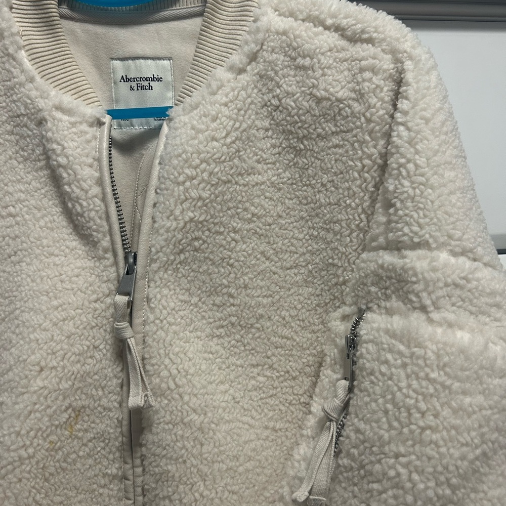 Abercrombie & Fitch Off-White Fleece Jacket